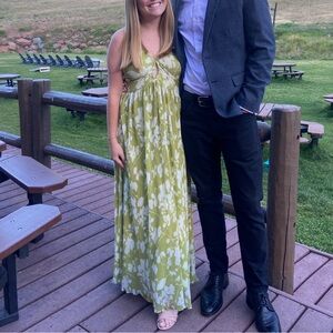 Green Floral Maxi Dress